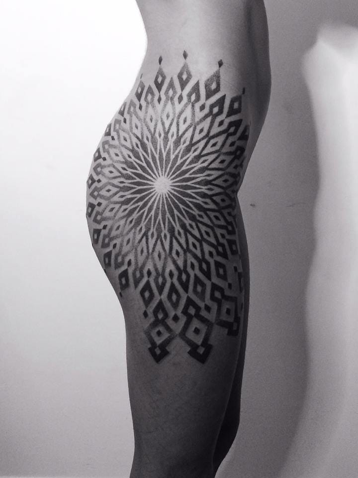 tattoo geometric hip tattoos mandala geometry sacred crazy weight loss breath pattern corey divine tatoos taking tattoodo lines affect meaning