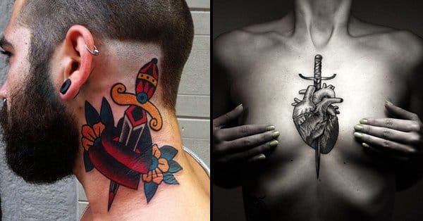 The Classic Heart Dagger Tattoo | Tattoodo