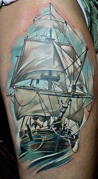 10 Beautiful And Meaningful Sailing Ship Tattoos Tattoodo