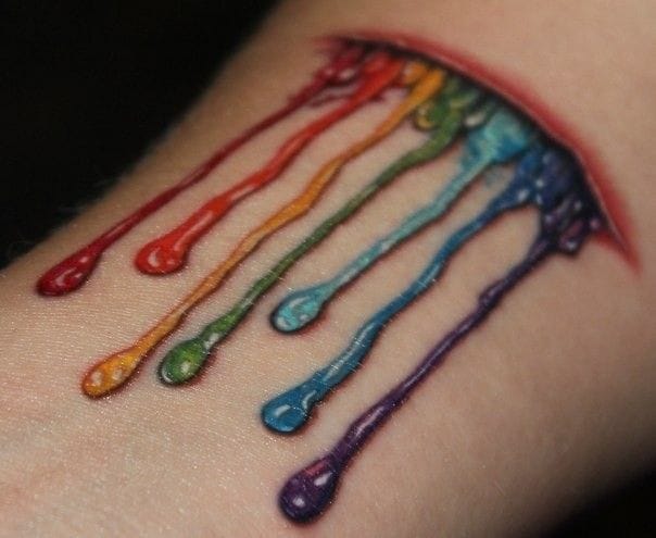 tiny gay pride tattoo