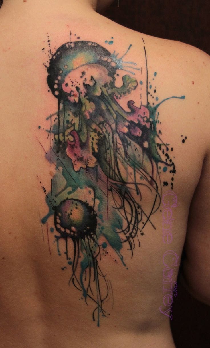 15 Beautiful and Vibrant Jellyfish Tattoos | Tattoodo