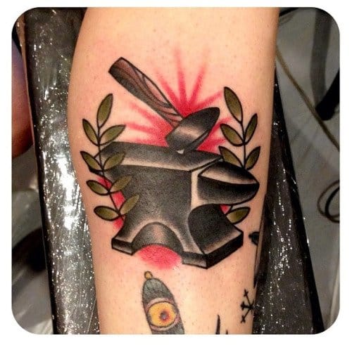 neo traditional anvil tattoo