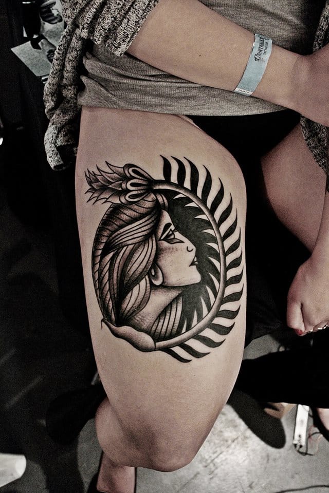 18 Dignified Blackwork Lady Tattoos | Tattoodo