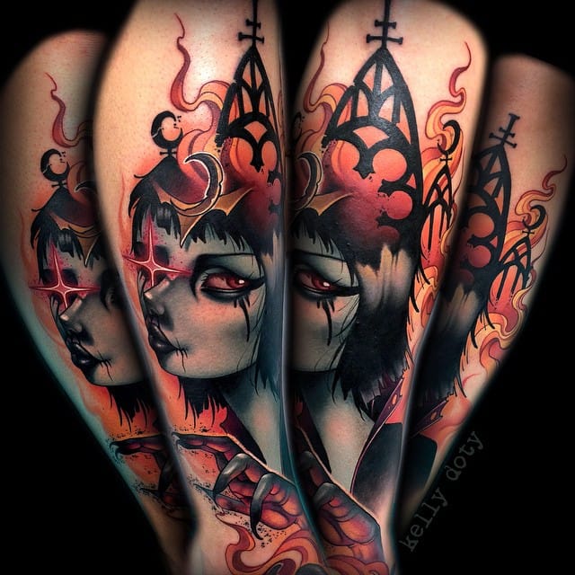 instagram gothic tattoo Tattoos Tattoodo Surrealist Spooky Kelly The   Doty Pop Of