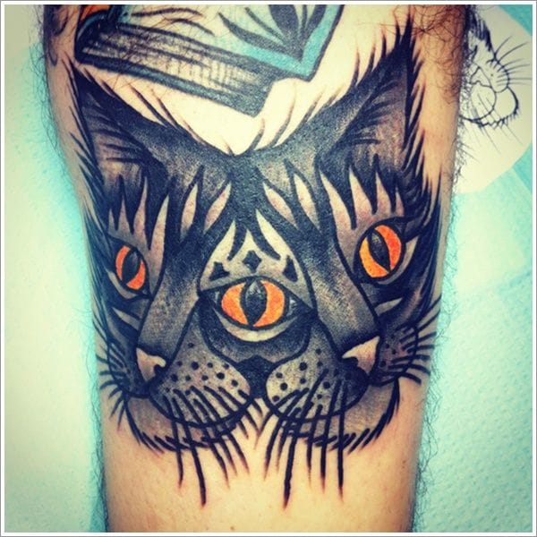 8 Trippy Three Eyed Cat Tattoos | Tattoodo