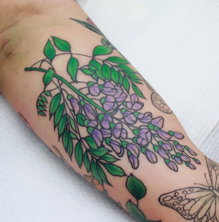 The Dainty Flower and Plant Tattoos of Sasha Mezoghlian