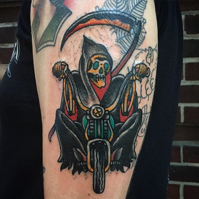 grim reaper motorcycle tattoos