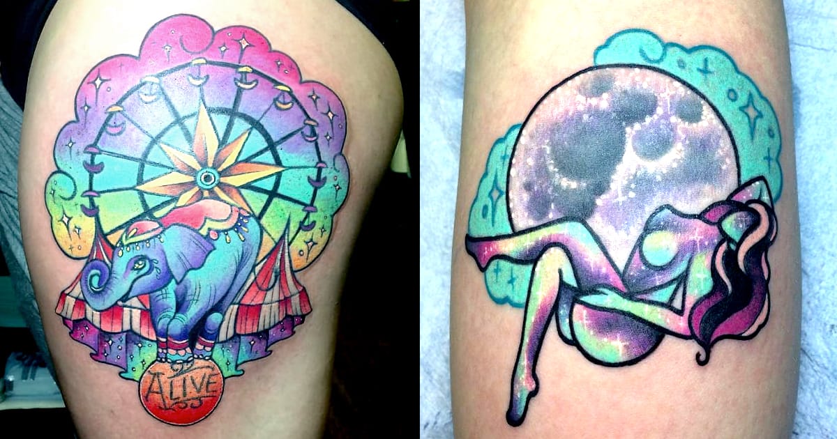 The Dazzling Neon Tattoos Of Helena Darling | Tattoodo