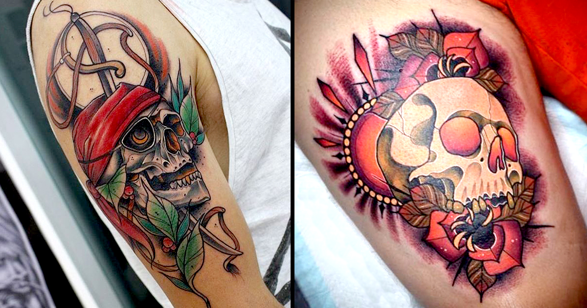 10 Outstanding Neo Traditional Skull Tattoos | Tattoodo