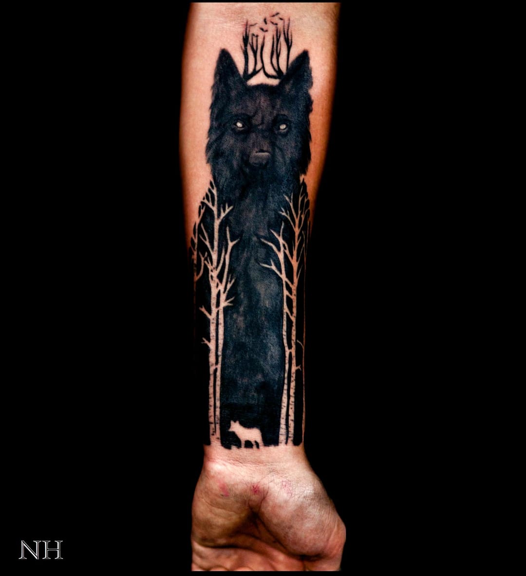 wolf tattoo minimalist